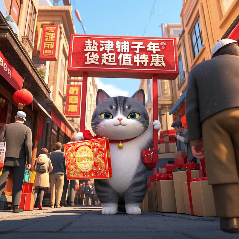 盐津铺子新年春节年货礼盒 送礼团购年货大礼包 坚果/卤味零食大礼包 坚果零食礼盒-约1010g 1件装