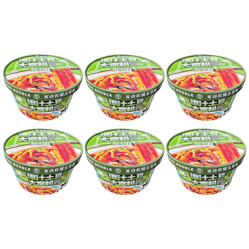 吾京流汁土豆大寬粉268g*6桶整箱裝 麻醬味 速食食品米粉米線懶人夜宵
