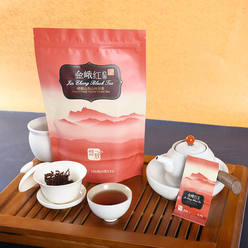 峨眉雪芽【门店同款】高山红茶金峨红慧欣 茶叶绿茶茗茶特级自饮袋装100g