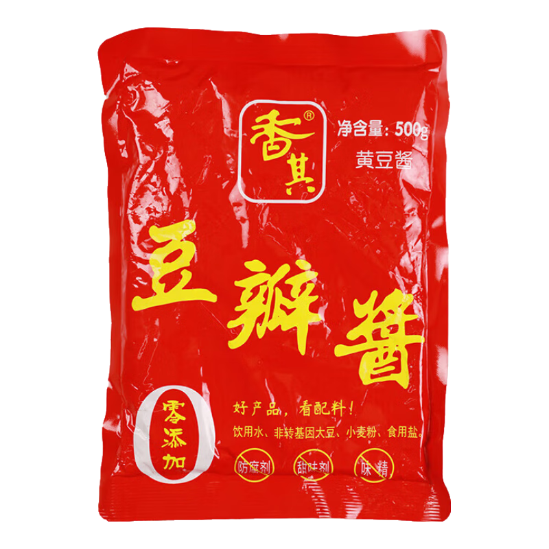 香其豆瓣醬零添加 東北原味黃豆大醬蔥伴侶 無(wú)添加調味品 500g5袋
