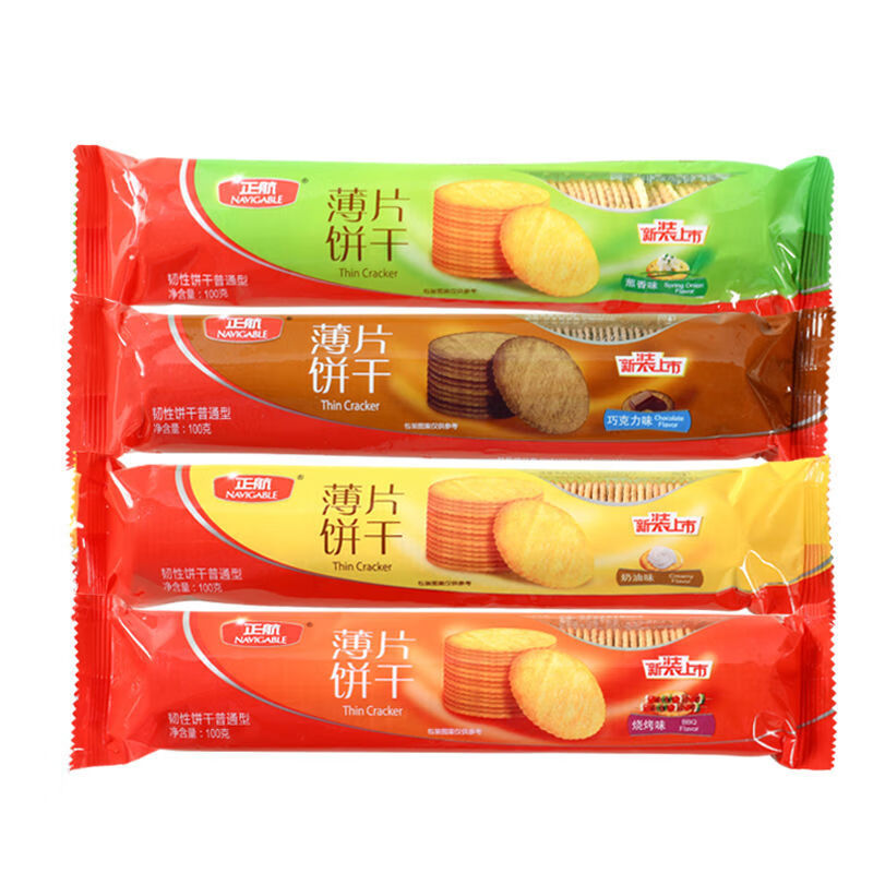 正航100g正航薄片饼干奶油葱香巧克力烧烤幼儿园早教中心零食整箱 100