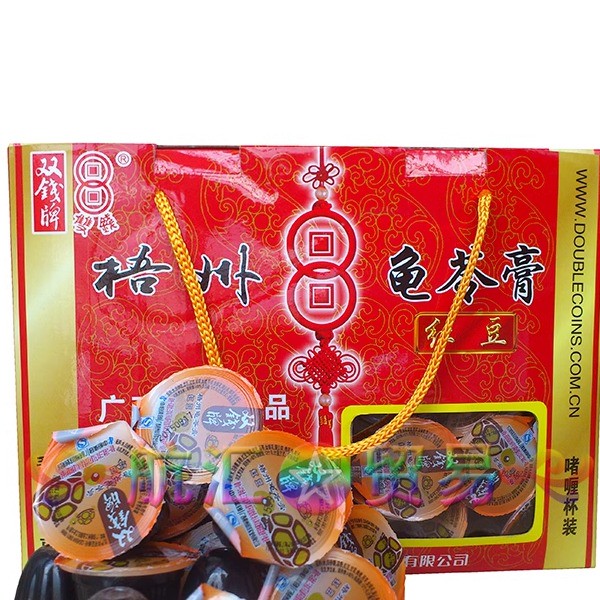 双钱广西梧州牌红豆味原味啫喱哩杯龟苓膏果冻2kg礼盒4斤 红豆味