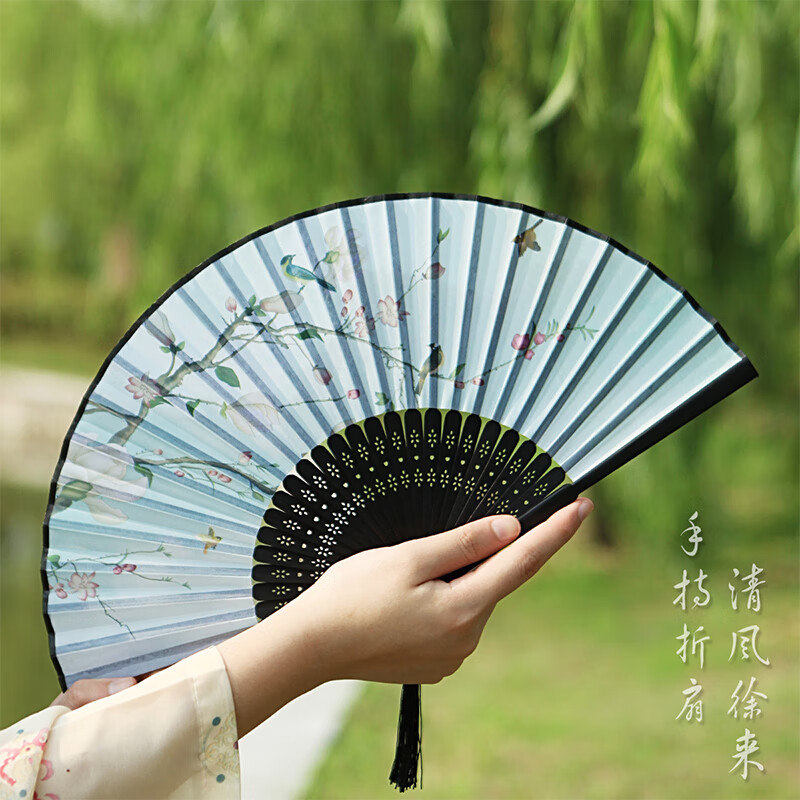 极度空间 扇子折扇中国古风女扇生日礼物汉服古装拍照道具舞蹈扇清风徐来