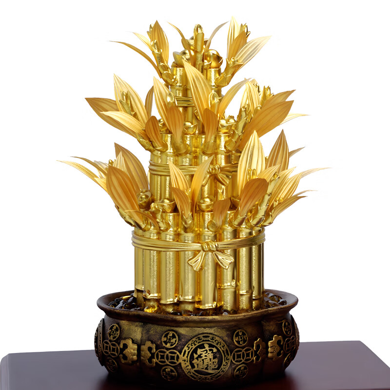 NWTB 金箔步步高升富贵竹子领导升职办公室摆件乔迁新居开业礼品装饰 财富高升
