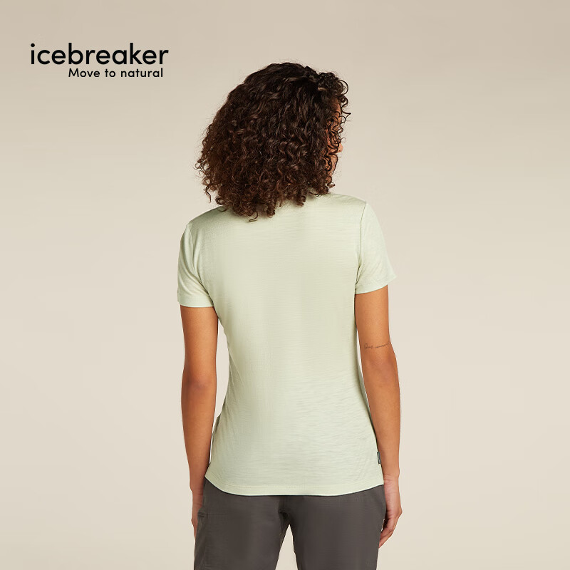 icebreaker100%纯美利奴羊毛女150 Tech Lite户外登山跑步运动速干短袖T恤 苍灰 XS