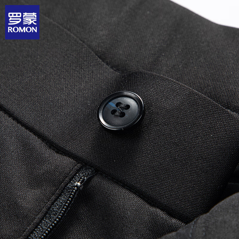 罗蒙轻奢商务休闲裤男士2026春夏季宽松直筒弹力免烫抗皱爸爸长裤子男 黑色 34