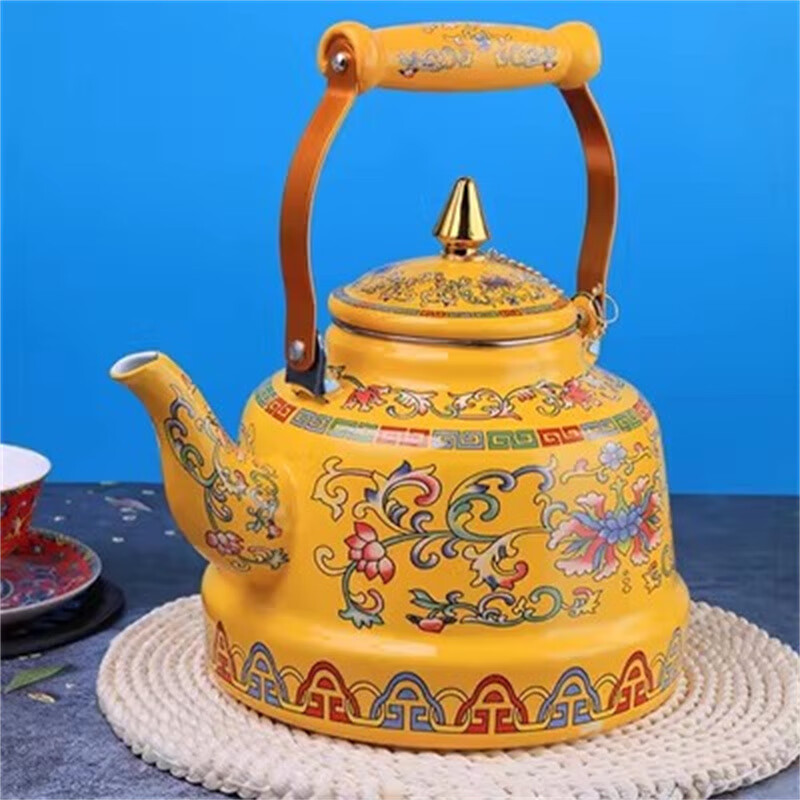 RSRDDY加厚搪瓷烧水壶平底珐琅家用凉水茶水奶茶壶电磁炉燃气通用 主图款 4点2升