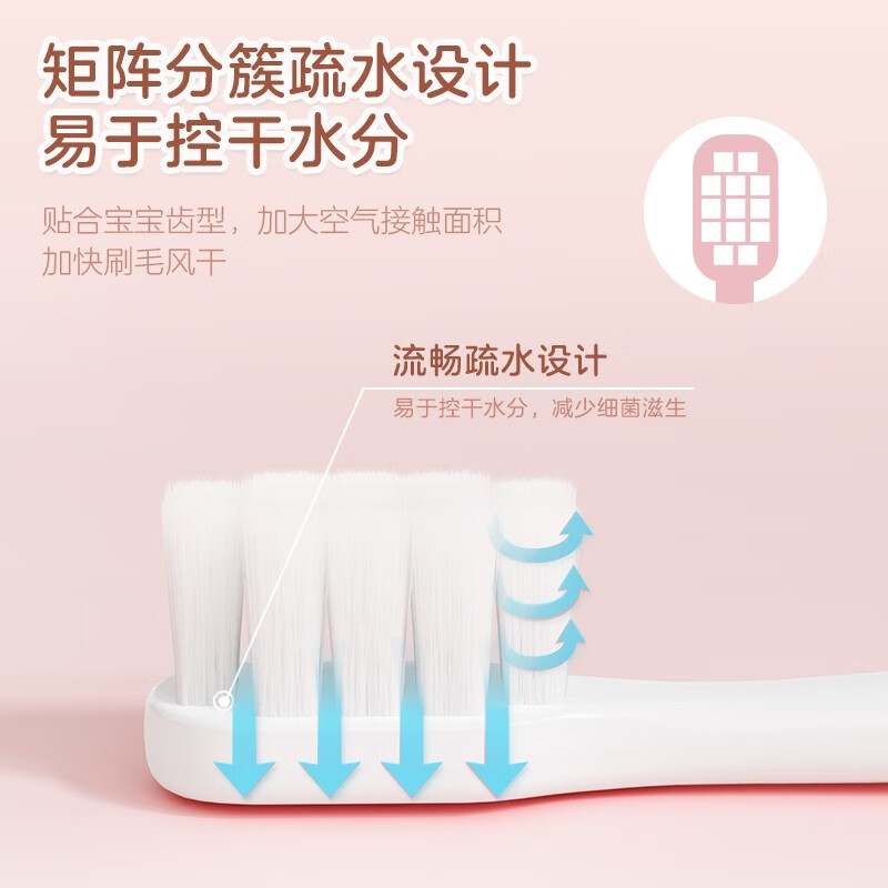 小浣熊【甄选直发】小浣熊 儿童细柔软毛牙刷 宝宝3-6-12岁牙刷带吸盘 海汐蓝