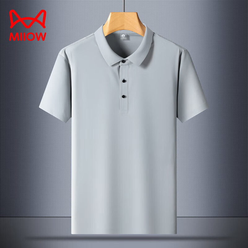 ���ڲ�����è�ˣ�MiiOW����˿�޺۶���polo����ʿ2025���ļ��߶˷���T���ٸ������������� ǳ�� 2XL