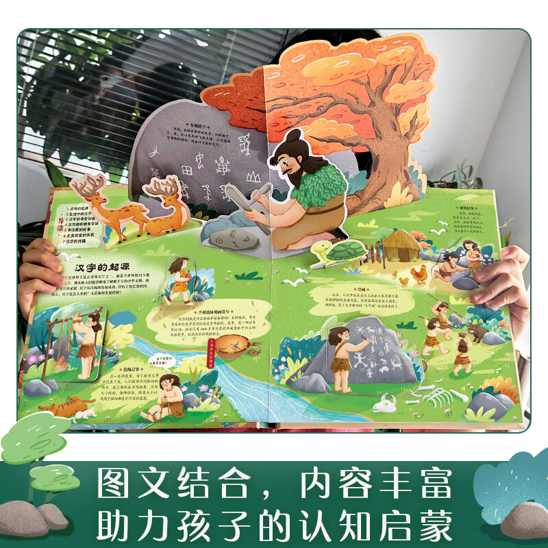 汉字立体书 儿童3d立体书翻翻书人文启蒙系列儿童识字3D人类篇绘本3-6-9岁以上幼儿早教书籍科普幼儿园学前机关课外故事书 图书