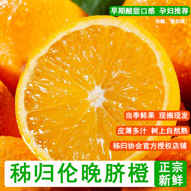 秭归脐橙伦晚脐橙 当季时令新鲜生鲜水果整箱橙子手剥橙孕妇宝宝春橙团购 净重2.5斤【宝宝果60mm+】