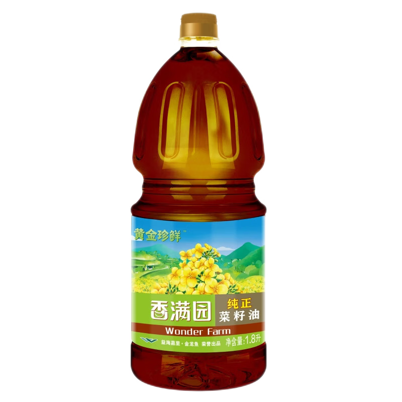 香满园食用油 【保真菜籽油】纯正菜籽油1.8L 家用商用 金龙鱼荣誉出品