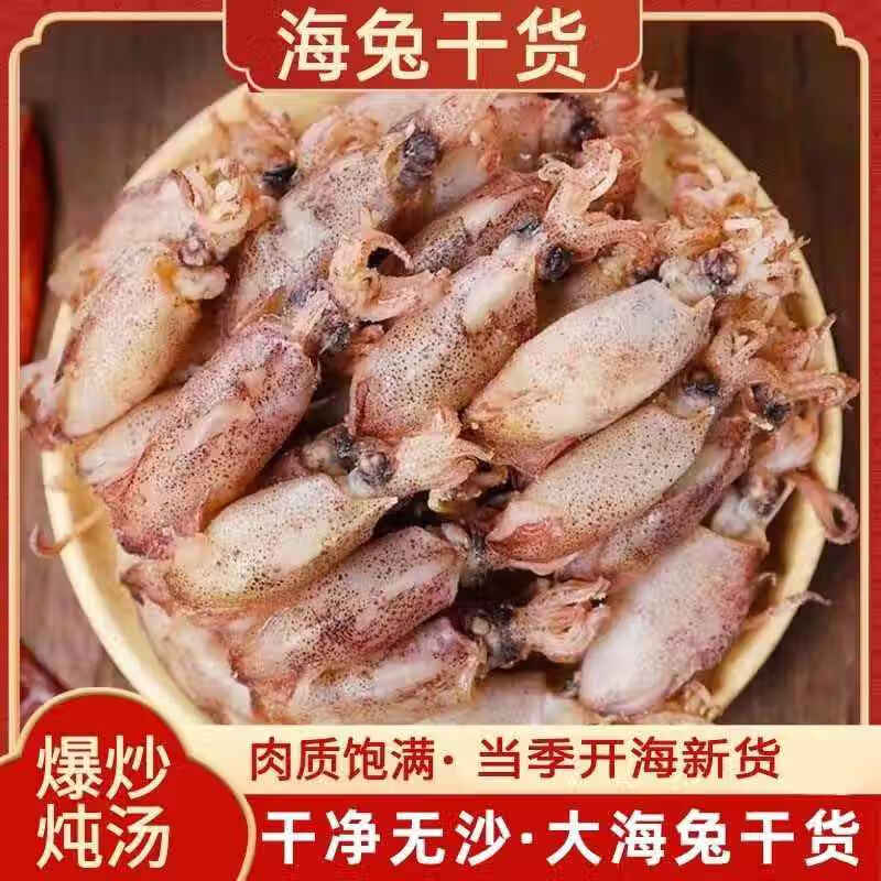 瀚牧新晒海兔干货海兔子带籽小鱿鱼仔淡晒笔管鱼乌贼干非特级海鲜水产 100克小海兔干货约2cm左右【炒菜，火锅】