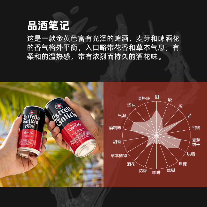 Easycheers西班牙原瓶原装进口经典畅饮系列瓶装精酿啤酒 330mL 24罐 整箱装 （性价比之选）