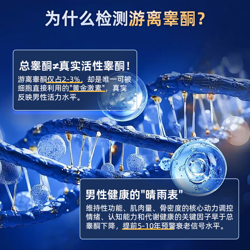 迪安晓飞检 男性睾酮检测唾液游离睾酮激素水平性功能评估居家检测 唾液游离睾酮水平评估检测