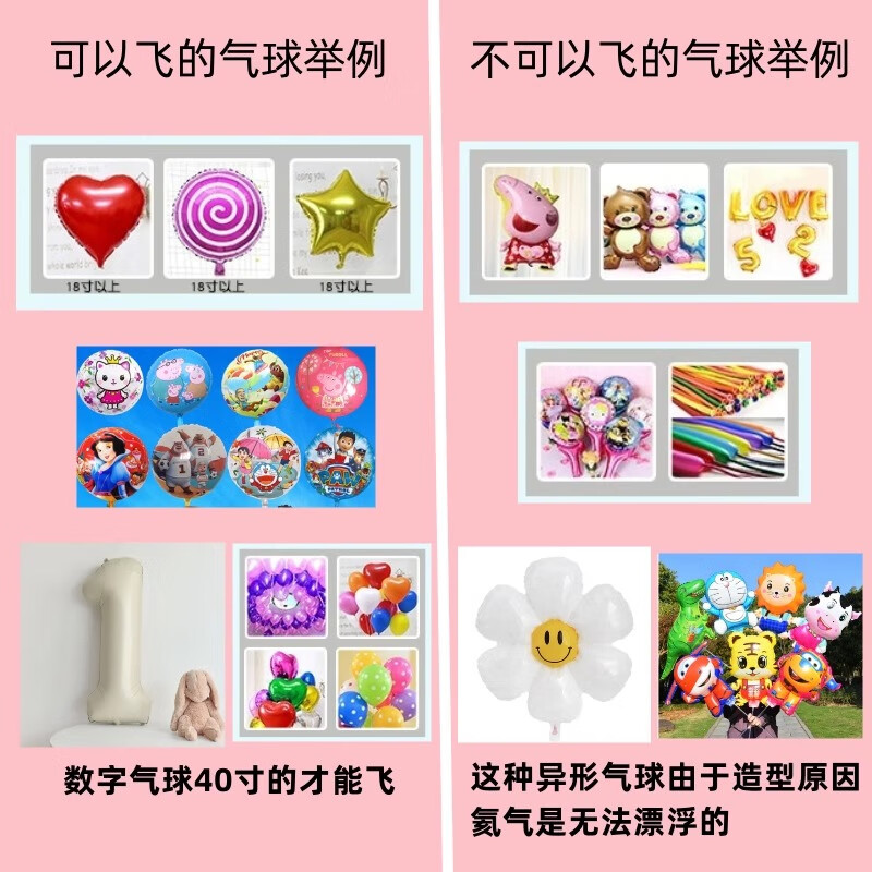 葵影（kuiying）家用氦氣罐氮氣大小瓶飄空打氣筒充氣機婚房裝飾生日布置氫氣代替 注意：造型卡通氣球不能打氦氣飄