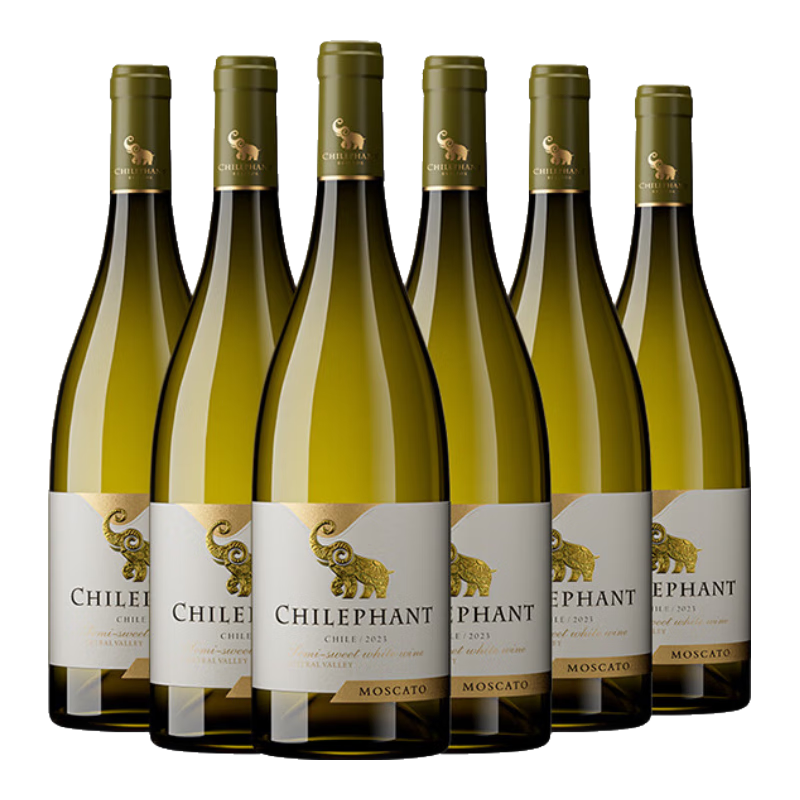 智象智利进口珍藏莫斯卡托半甜白葡萄酒750ml*6红酒