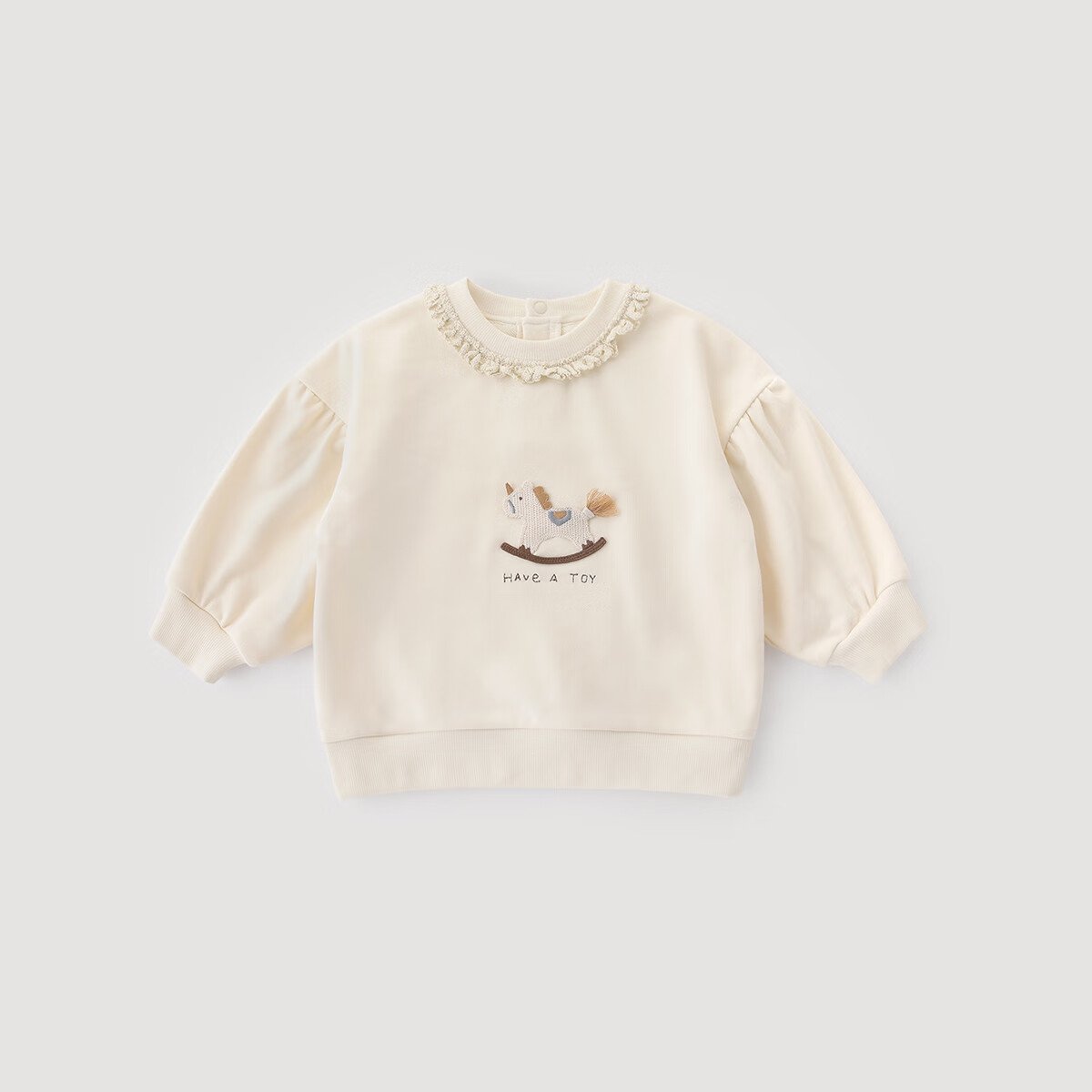 巴厘小猪女童卫衣2025新款春秋女宝宝洋气时髦婴幼儿春装甜美可爱儿童上衣 米黄 100