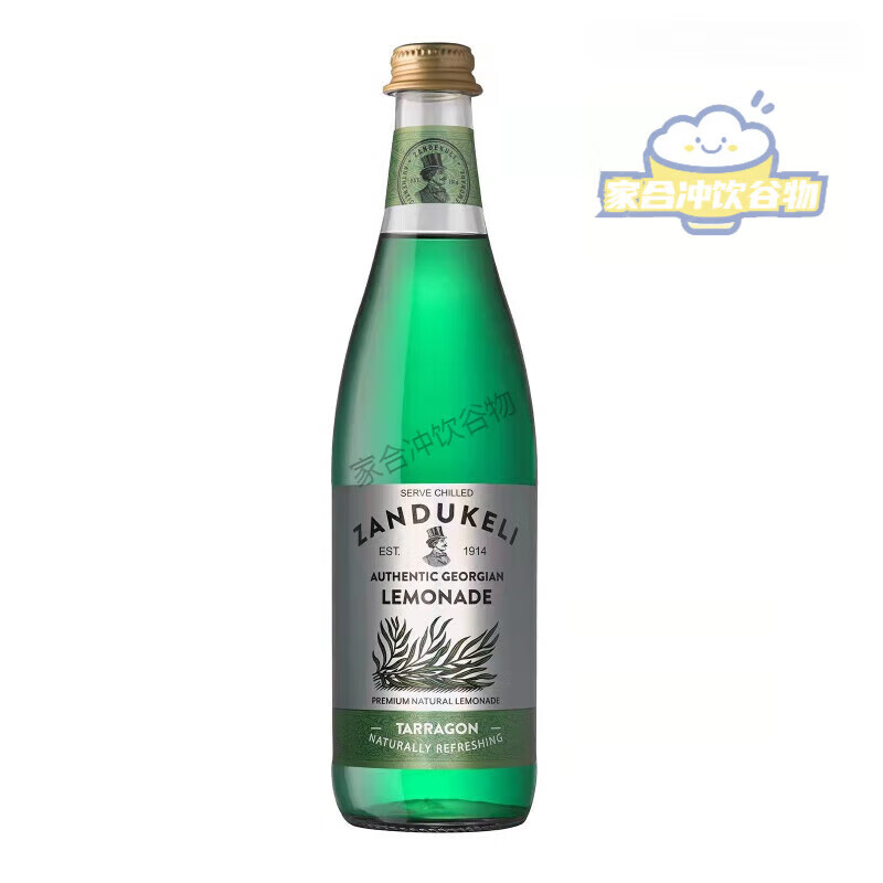 食芳溢格魯吉亞ZANDUKELI贊杜克力奶油氣泡飲料500毫升玻璃瓶裝 龍蒿檸檬水500ml*6支