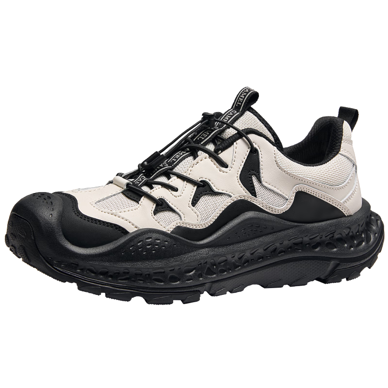 骆驼（CAMEL）男鞋户外运动休闲鞋2025春季新款厚底增高透气情侣丑萌徒步鞋男 G15S380103 白/黑 男 42