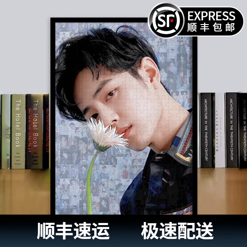 桃李世家肖戰(zhàn)馬賽克拼圖1000片帶框送朋友ins風(fēng)定制生日禮物益智周邊玩具 小飛俠肖戰(zhàn)-M2823 520片拼圖+實(shí)木相框(送海報(bào))