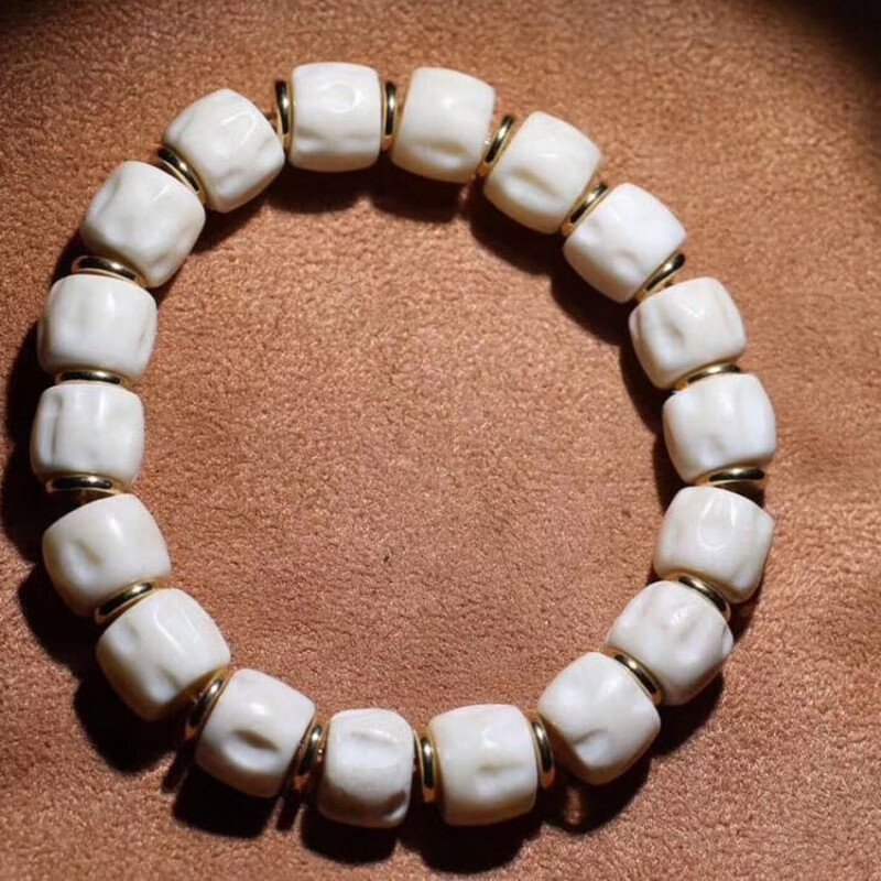 歌盼 天然鹿骨雕刻百香籽单圈手串 情侣款简约鹿骨佛珠文玩念珠手链