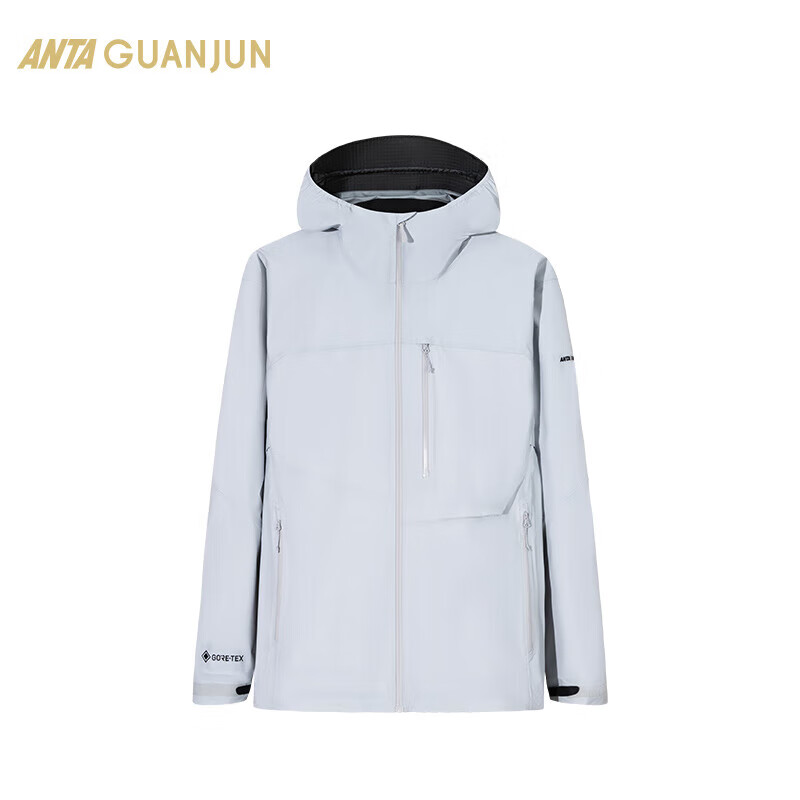 安踏（ANTA）户外系列GORETEX黑标3L冲锋衣男士外套 桑麻灰-1 2XL