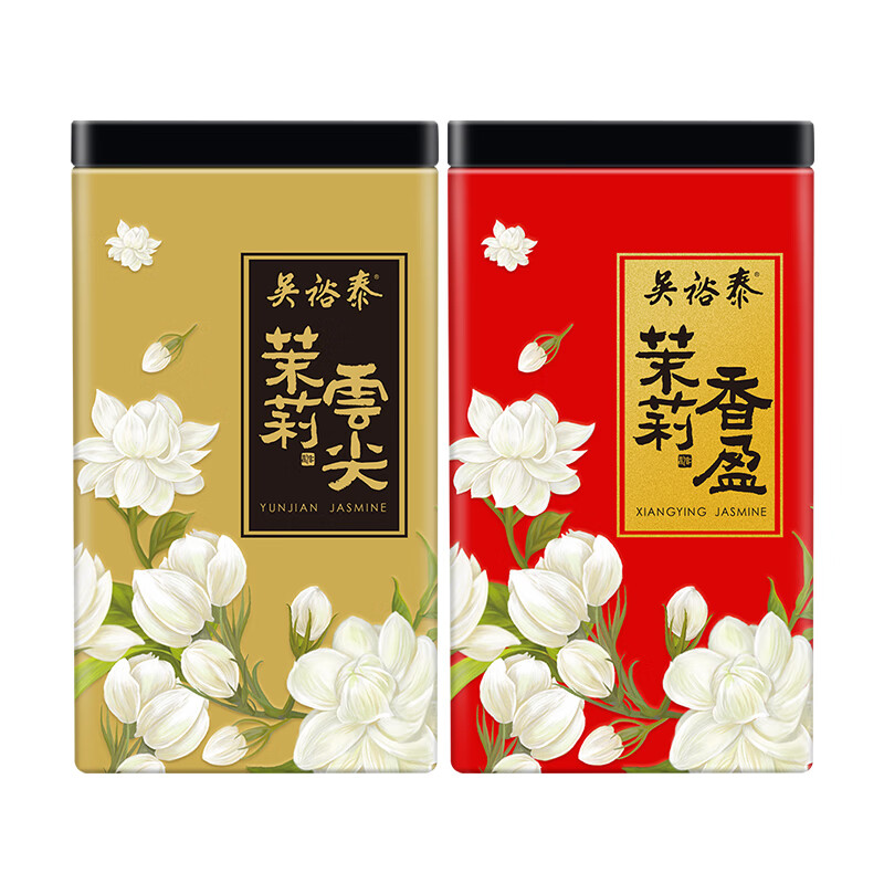 吴裕泰吴裕泰 茶叶茉莉花茶特种浓香型  茶礼 茉莉香盈+茉莉云尖 2罐共360g
