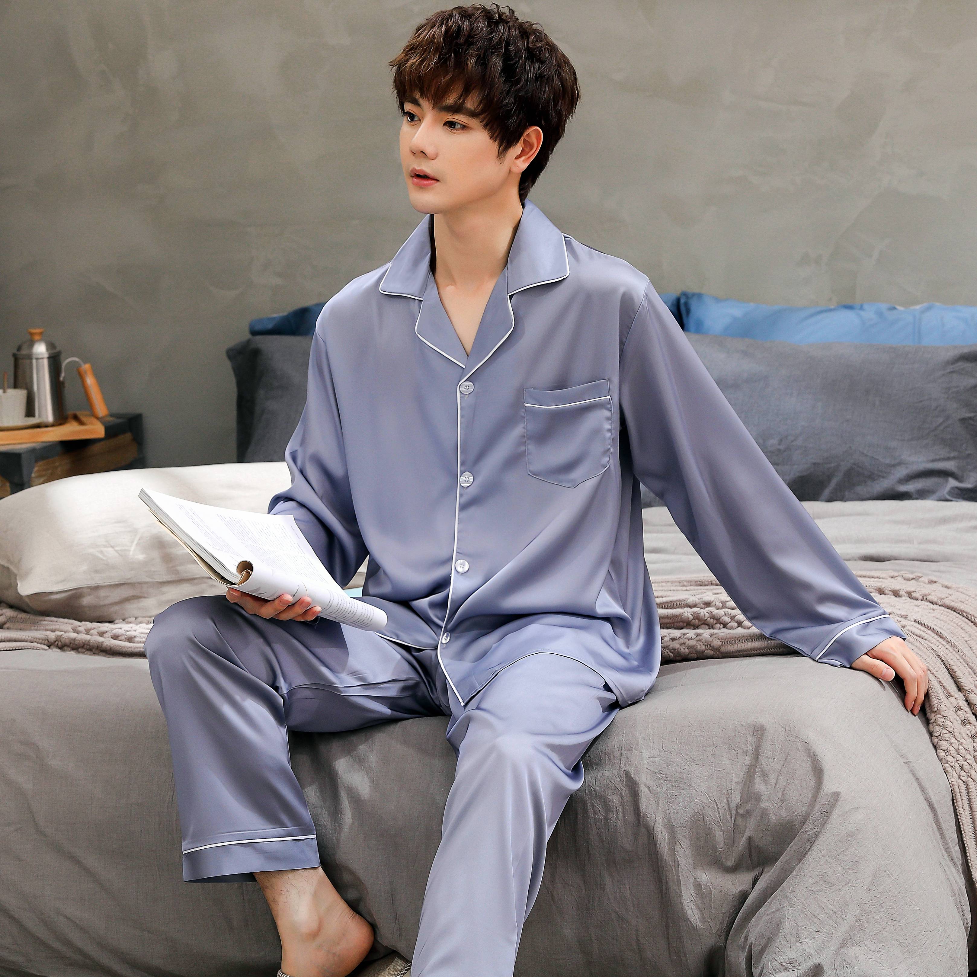 ���ڲ������ϼ��˱�˿˯���д�������Ҿӷ���ʿ����˿�����＾�����ļ�����װ NSLUJ-������ɫ�����䳤�㡿 3XL�С�165-185�