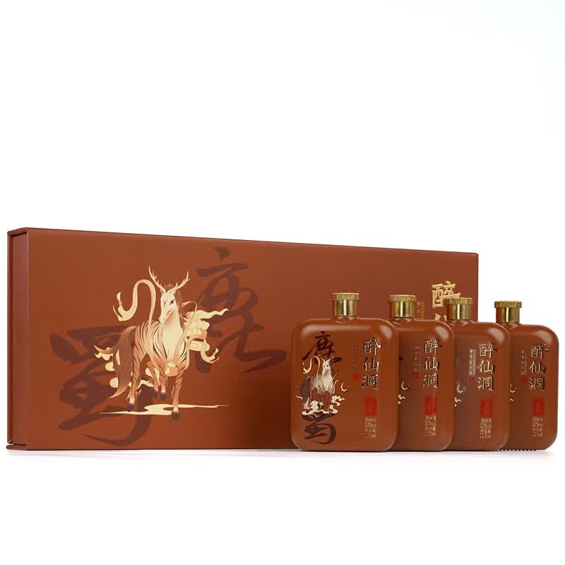 醉仙洞神兽系列洞藏酱香型鹿蜀白酒125ml*4礼盒装 53%vol 125ml 24瓶
