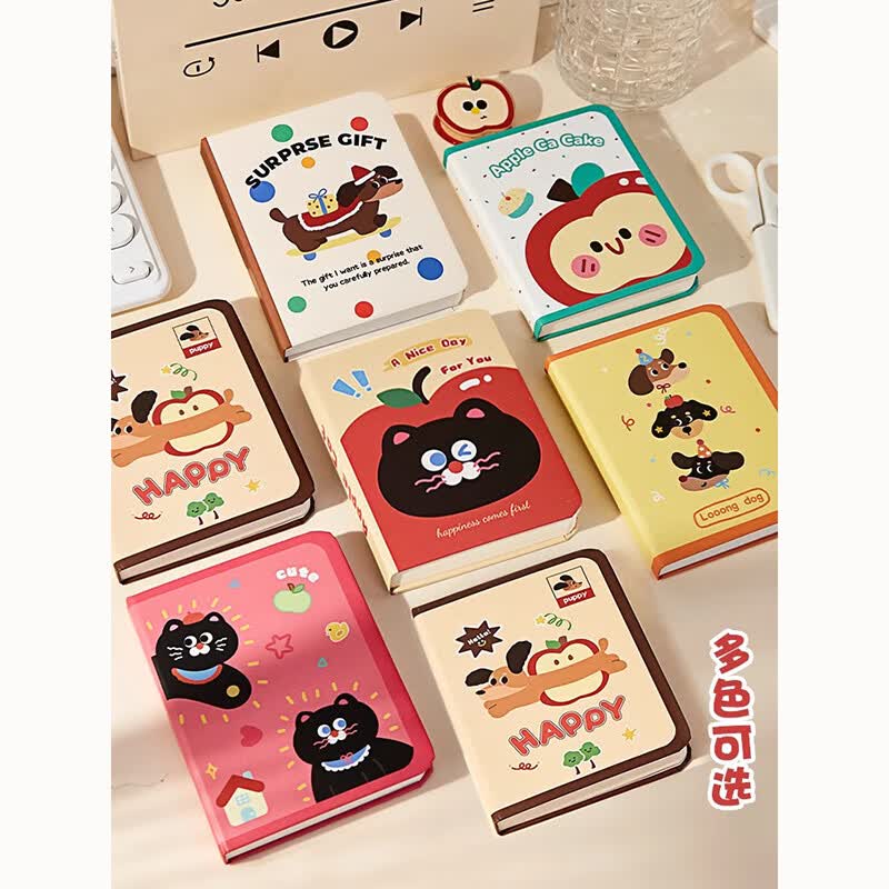 巴掌大a7迷你小本子便携携带随身记口袋笔记本可爱高颜值记事本 【2本装】图案随机