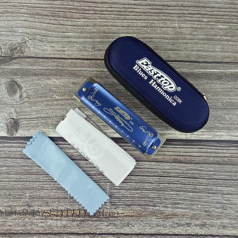 東方鼎東方鼎T008K十孔藍(lán)調(diào)布魯斯口琴10孔入門初學(xué)者練習(xí) 蘭色A調(diào)