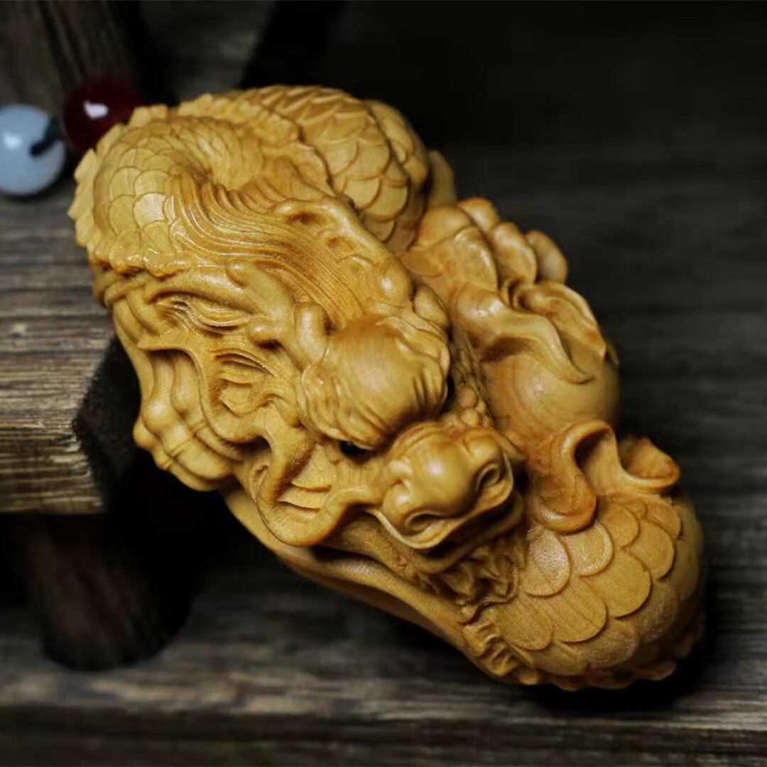 崖柏木雕刻网红款生肖龙手把件汽车挂件工艺品礼品随身把玩 崖柏龙手