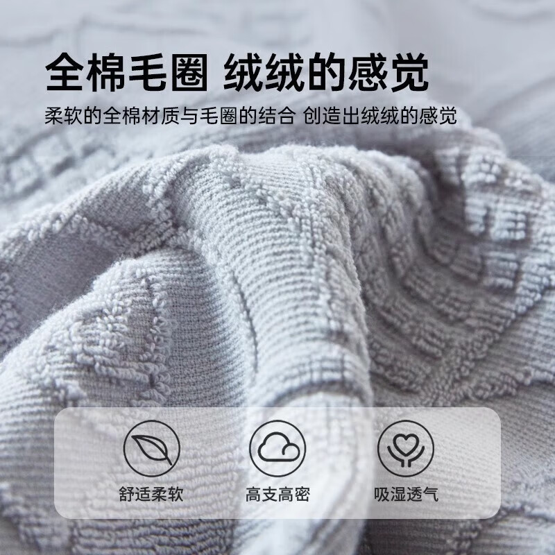 蜜乐暖A类100%纯棉枕巾男士防油防汗全棉枕头巾冬季吸汗大枕巾纱布枕套 繁花-灰【全棉毛线圈针织工艺】 【加厚加大】52x75cm【单只装】