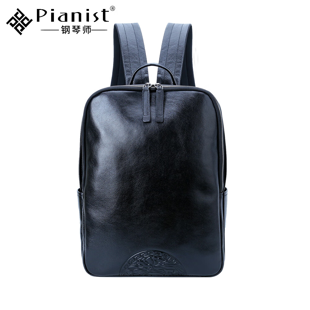 钢琴师男士真皮双肩包商务通勤书包大容量皮质男背包头层牛皮16吋电脑