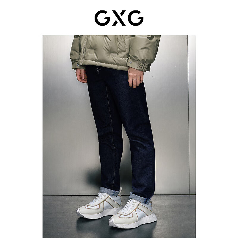 GXG男装 防褪色直筒牛仔长裤 冬季新款GEX10526024 牛仔蓝 M 72元