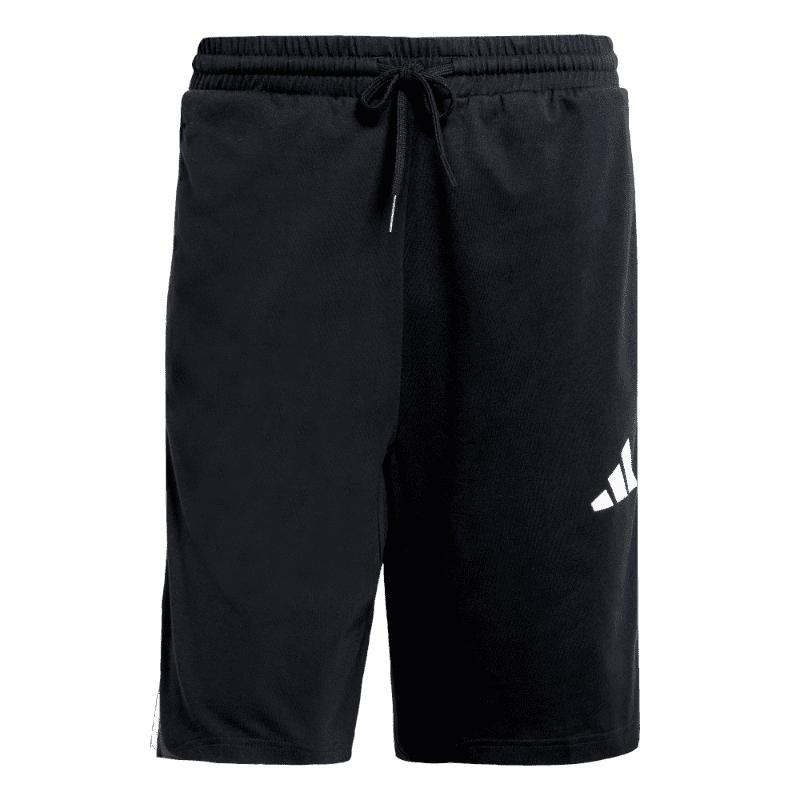 adidas休閑舒適三條紋運動短褲男裝夏季新款阿迪達斯輕運動JE6405 黑色/白 2XL