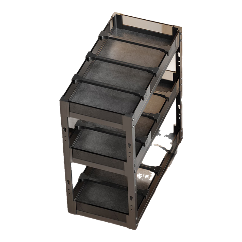 淺居調(diào)味拉籃廚房櫥柜抽屜式調(diào)料拉籃窄柜極窄小尺寸抽拉式置物架收納 50深【特深加高款】3層150柜底軌