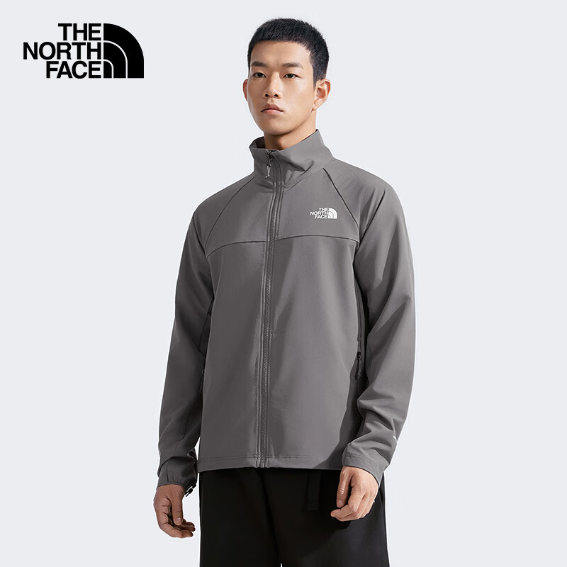 The North Face北面男软壳外套户外防风防泼水夹克8AUP 灰色/0UZ XL