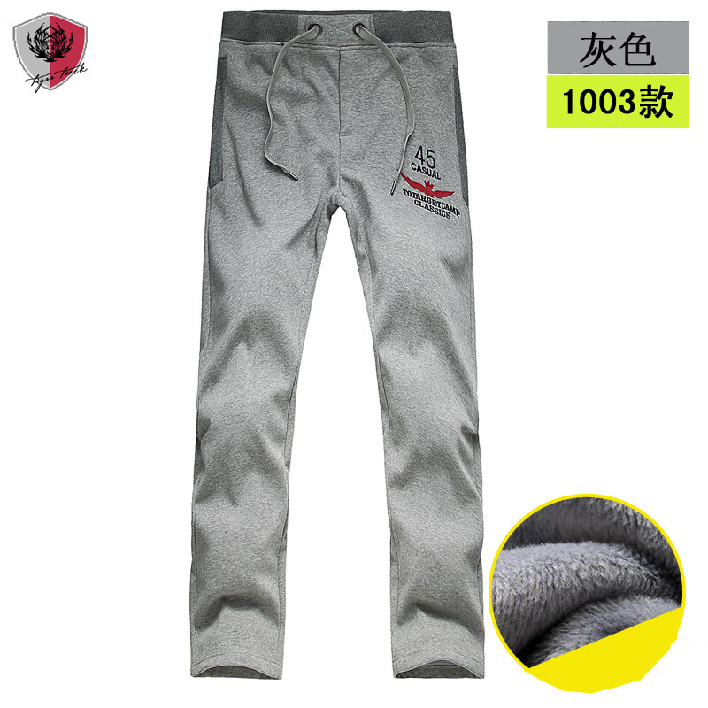虎迹《杭州直播款》加绒裤2024福利款男女裤 灰色(1003加绒款) M (170)