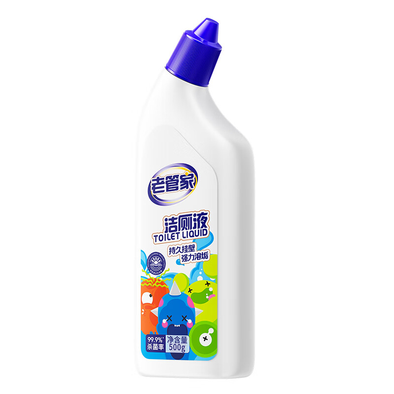 老管家洁厕液洁厕灵厕所马桶清洁剂清洗剂除垢去异味 500ml 4瓶