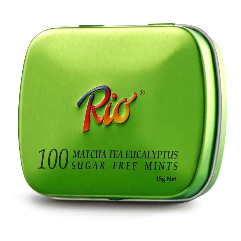 RioRio無(wú)糖薄荷糖 暗示吐息清新口氣隨身糖鐵盒口香糖女生節零食 【1盒】尤加利綠茶味