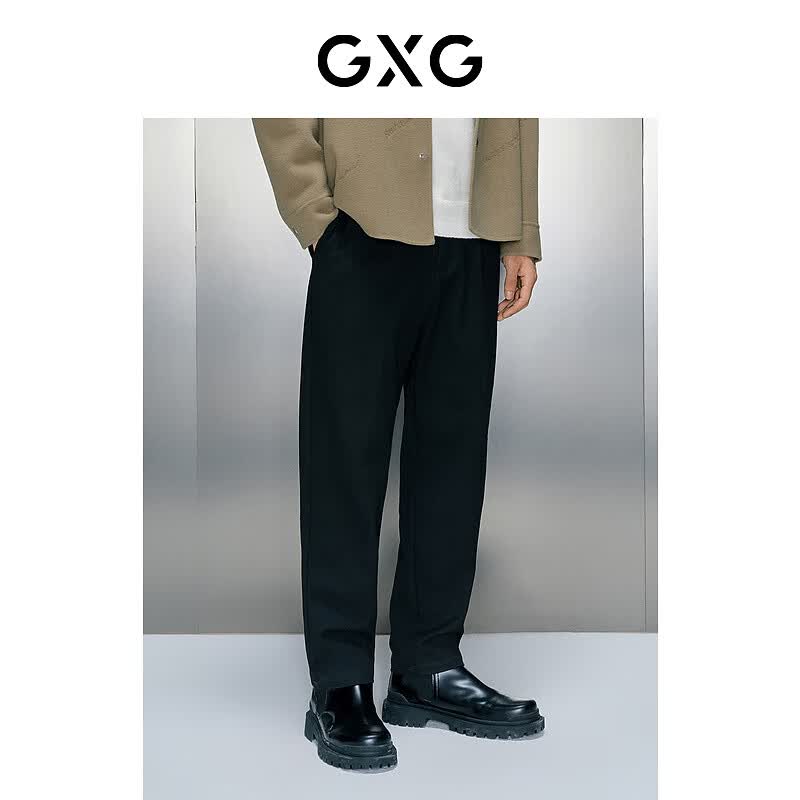 GXG男装 多色通勤风小脚长裤 冬季新款GEX10229284 黑色 尺码偏小 L