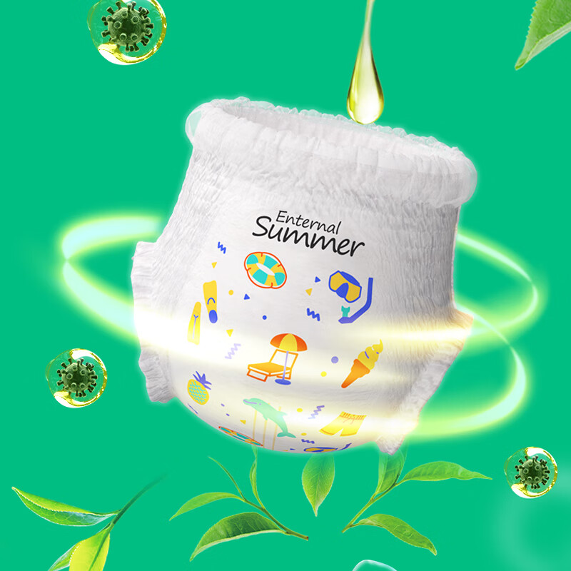 盛夏光年【品牌直供安心品质】夏日么么茶新生儿纸尿裤拉拉裤透气尿不湿 拉拉裤XXL码26片*2包(15kg+)