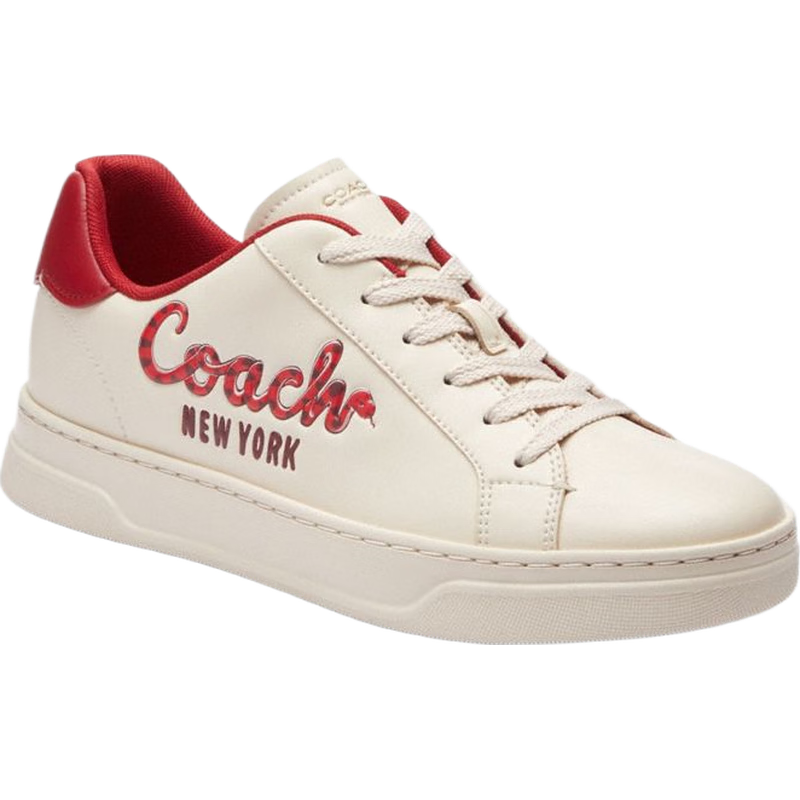 蔻馳（COACH）女士女鞋蛇型文字NEW YEAR HIGH LINE運(yùn)動(dòng)鞋板鞋通勤簡(jiǎn)約百搭 白堊彩 37.5