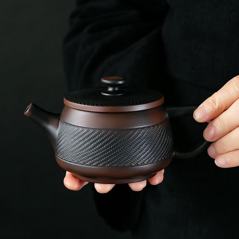 妙普乐高端品牌全手工云南紫陶凤鸣茶壶家用泡可悬停旋汉瓦壶大容 紫陶悬停汉瓦壶跳