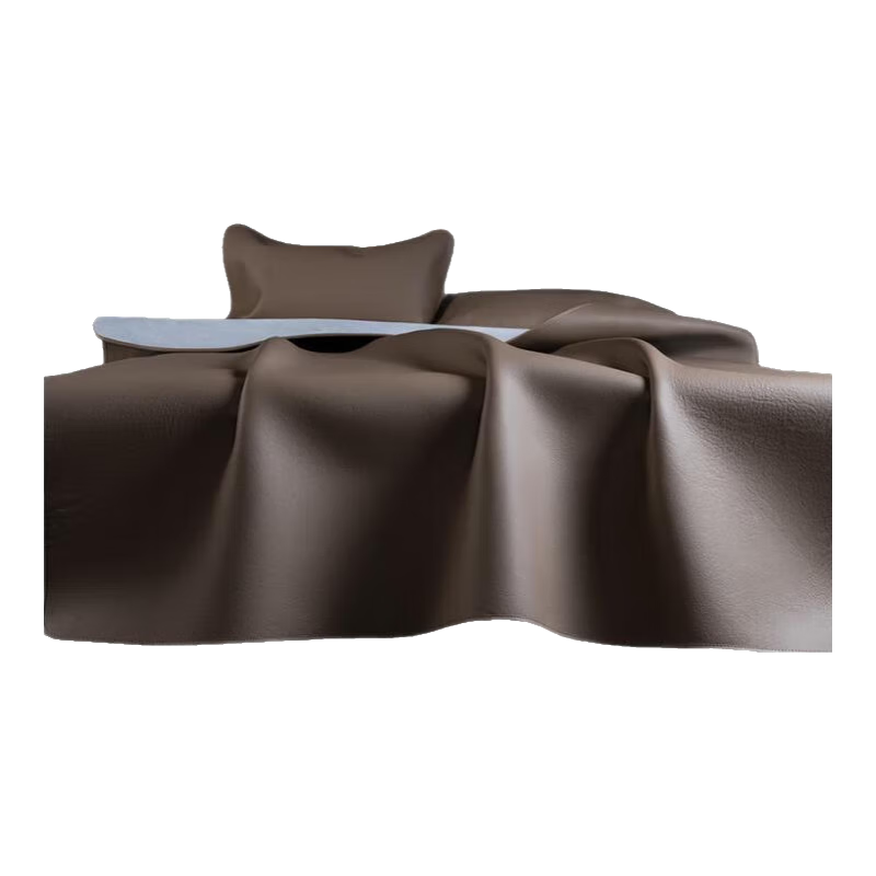 塔山（TASHAN）牛皮席頭層水牛皮涼席夏季純色真皮軟席子A類母嬰一擦即凈易清洗 2025升級暮色棕加厚4mm三件套 1.8米床 180cm*200cm