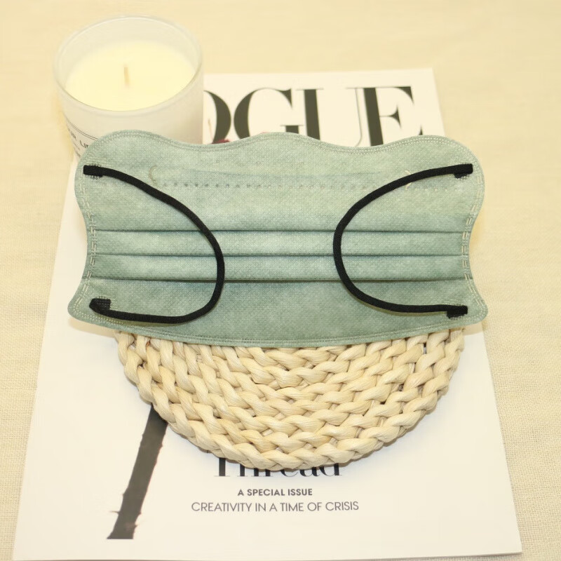 时居加大一次性口罩大码独立包装蝴蝶形女高颜值薄款波浪形v型胖人 香草黄【加大蝶形】50只 独立包装一次性口罩【春夏季薄款 透气】10只/1包