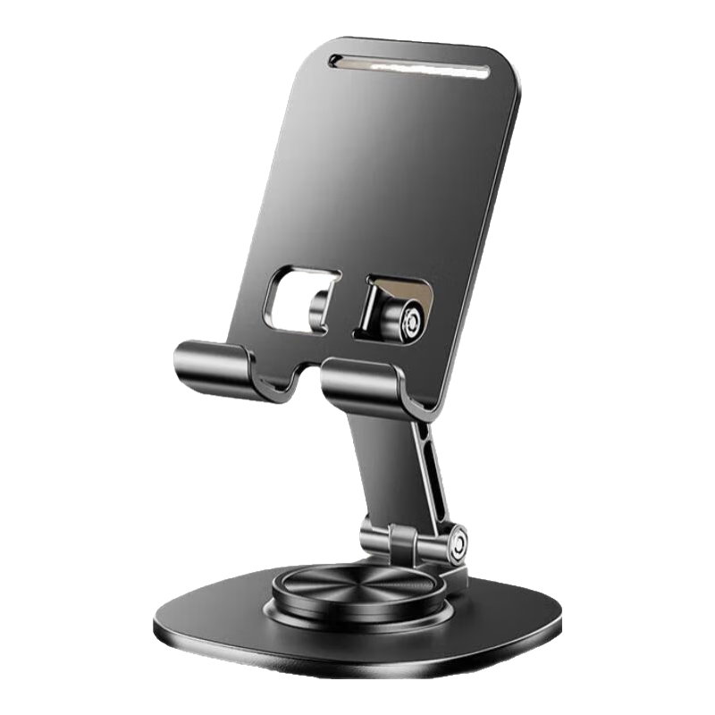 全金属手机支架桌面可升降懒人平板ipad旋转支撑架直播拍摄网课托架底座铝合金可折叠2025款 品质款-高级灰【加重底座】720°旋转可折叠 1个装