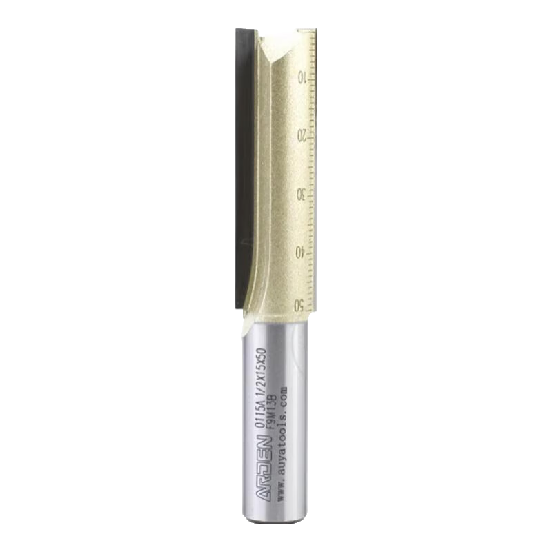 雅登木工铣刀 公制1/2钨钢直刀 数控开料雕刻电木铣开槽修边机刃头 工业级1/2*15*50mm